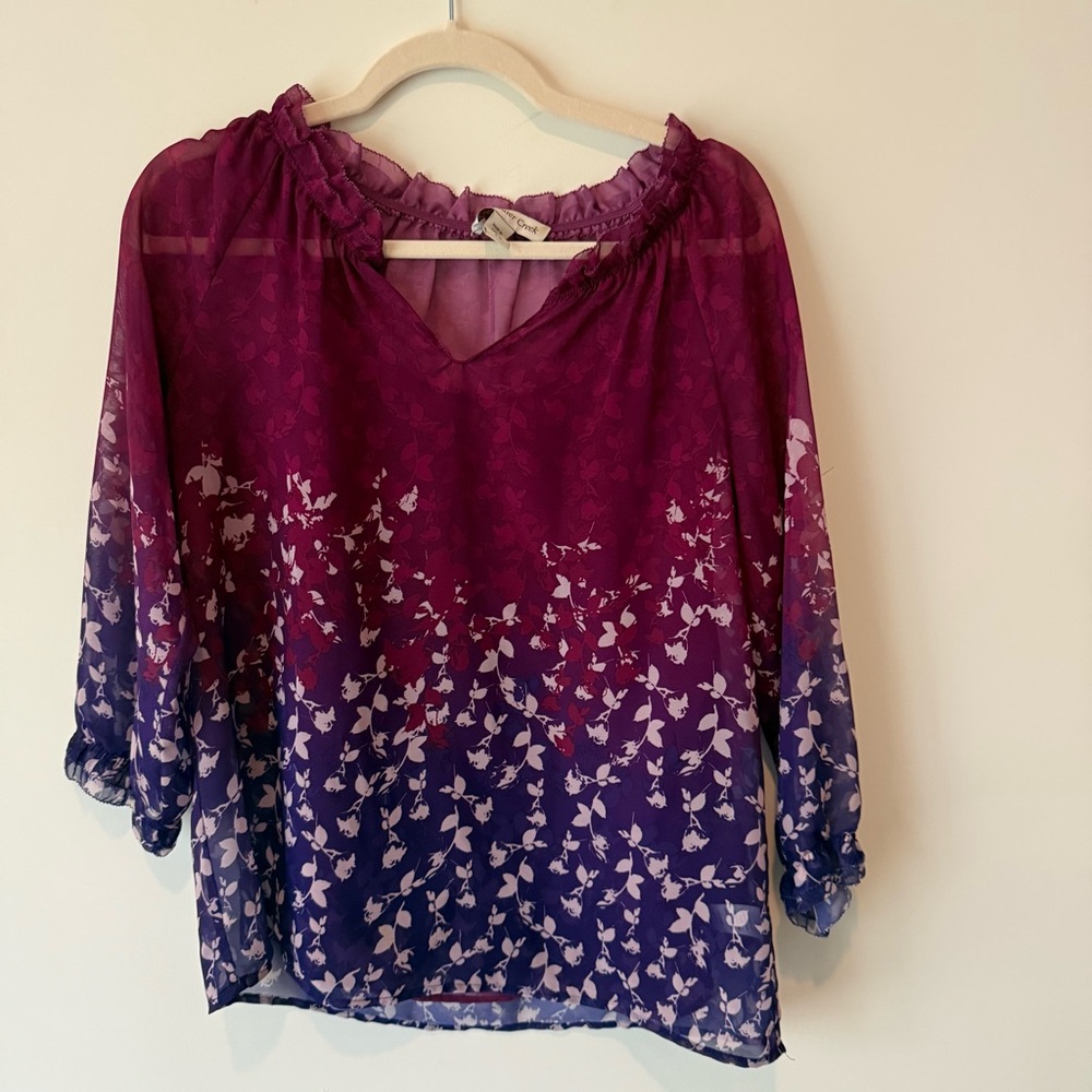 Coldwater Creek ruffled blouse with match cami